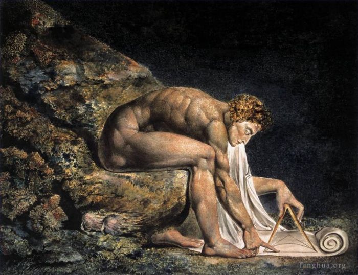 威廉·布莱克 的各类绘画作品 -  《艾萨克·牛顿》