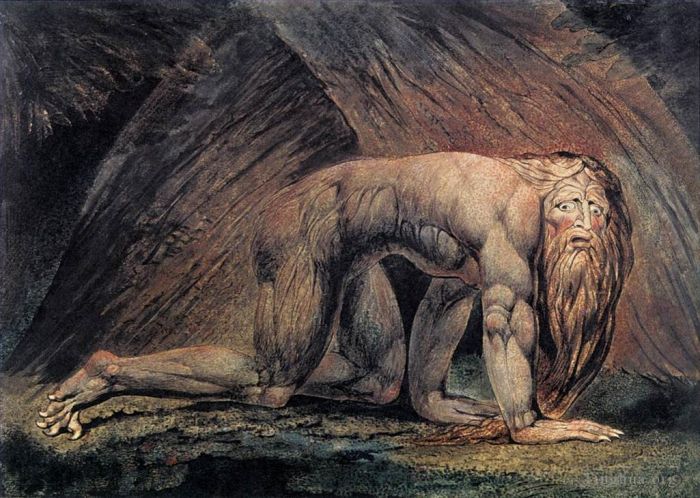 威廉·布莱克 的各类绘画作品 -  《尼布甲尼撒》