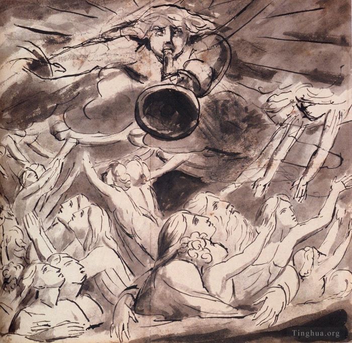 威廉·布莱克 的各类绘画作品 -  《复活》