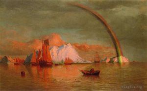 艺术家威廉·布拉德福德作品《北极日落与彩虹》
