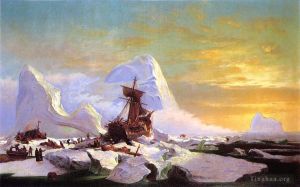 艺术家威廉·布拉德福德作品《被压碎在冰里》