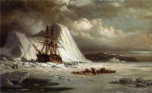 艺术家威廉·布拉德福德作品《冰封船》