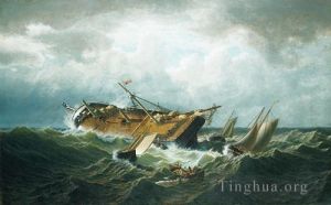 艺术家威廉·布拉德福德作品《楠塔基特岛附近的沉船》