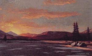 艺术家威廉·布拉德福德作品《冬季日落海景》