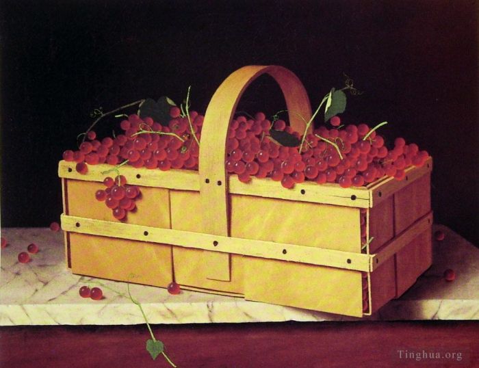 威廉·米切尔·哈尼特 的油画作品 -  《一篮子卡托巴葡萄》