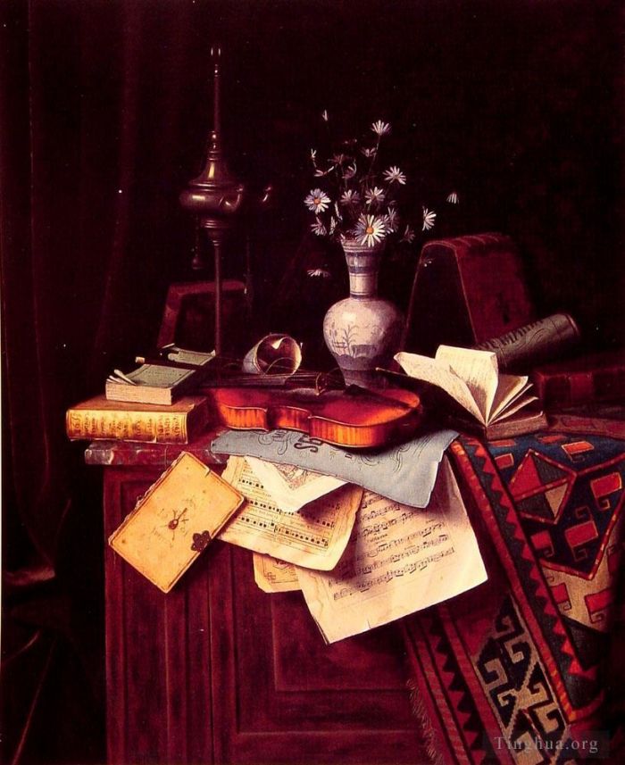 威廉·米切尔·哈尼特 的油画作品 -  《音乐》