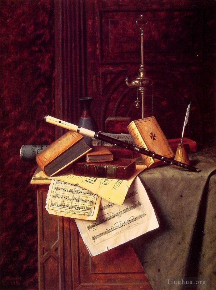 威廉·米切尔·哈尼特 的油画作品 -  《静物,1885》