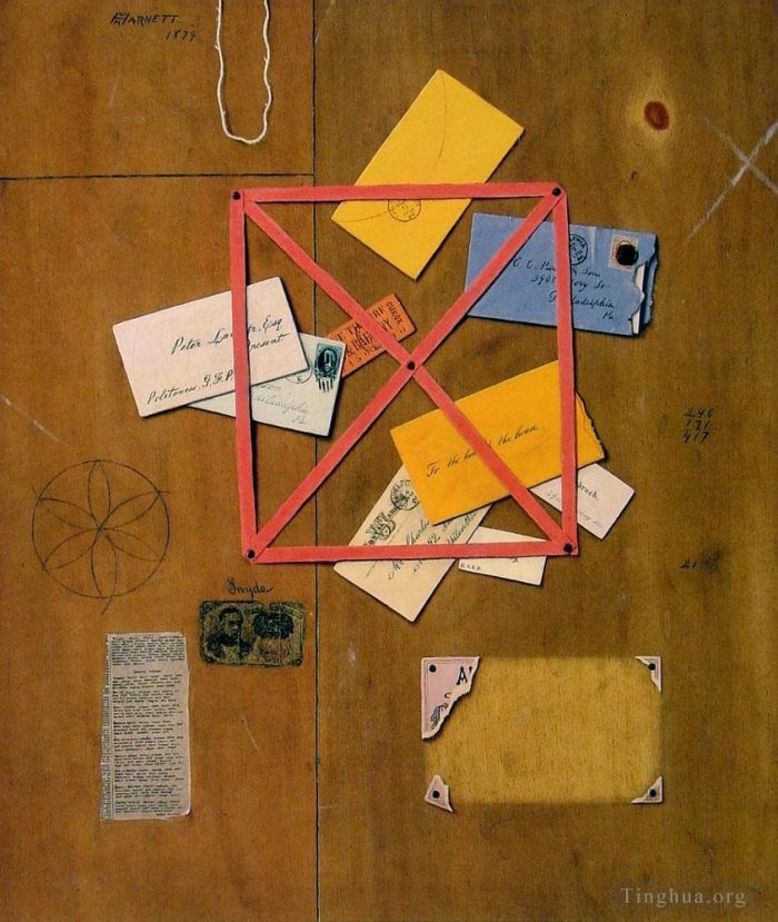 威廉·米切尔·哈尼特 的油画作品 -  《艺术家信架》
