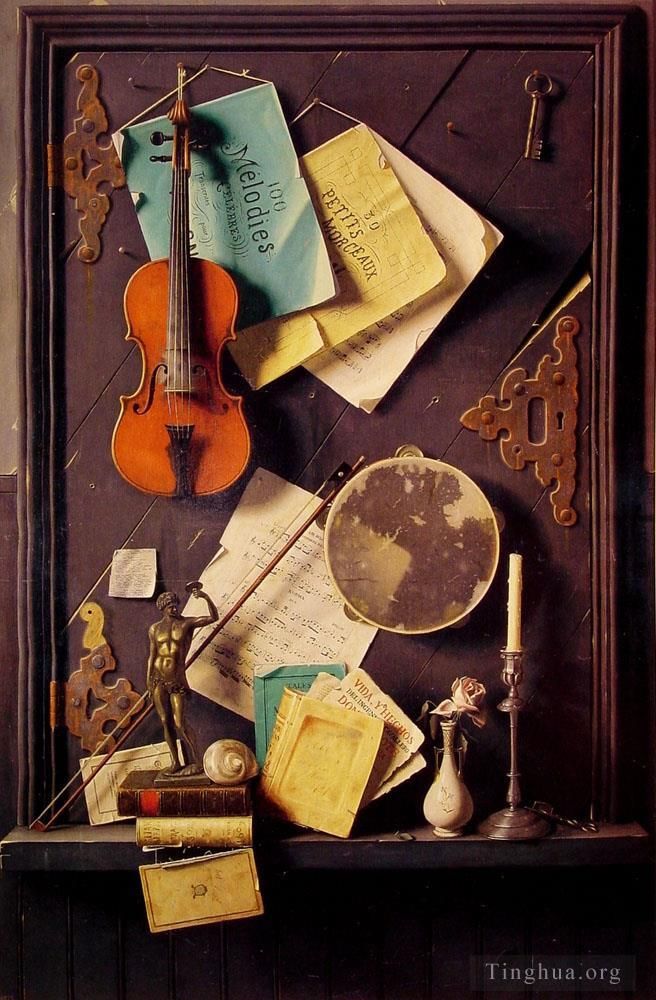 威廉·米切尔·哈尼特 的油画作品 -  《旧橱柜门》
