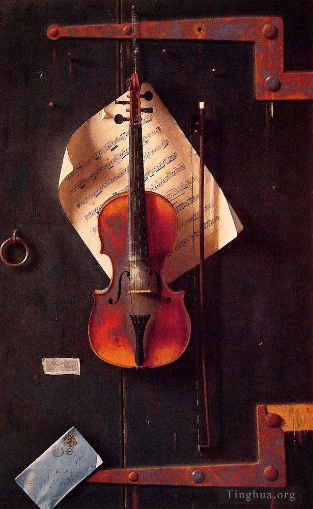 威廉·米切尔·哈尼特 的油画作品 -  《老小提琴》