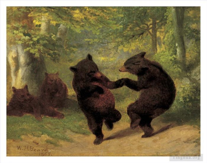 威廉·霍尔布鲁克·伯尔德 的油画作品 -  《跳舞的熊》