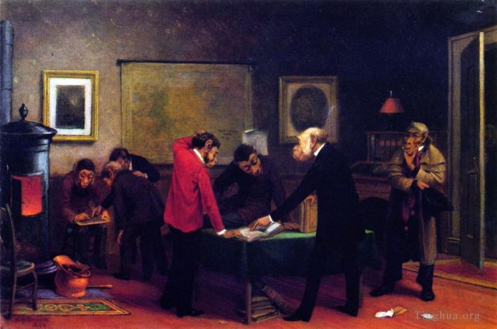 威廉·霍尔布鲁克·伯尔德 的油画作品 -  《工作中的科学家》