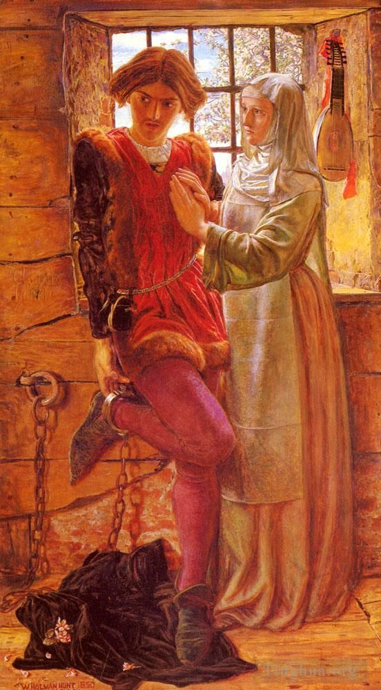 威廉·霍尔曼·亨特 的油画作品 -  《克劳迪奥和伊莎贝拉》