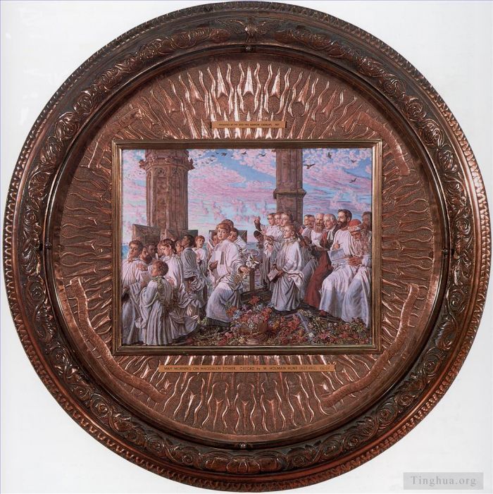 威廉·霍尔曼·亨特 的油画作品 -  《五月的早晨，牛津莫德林塔》