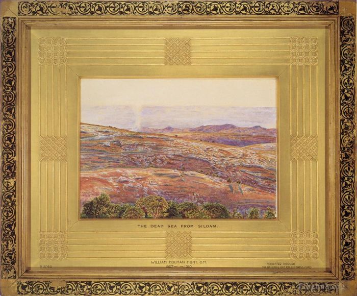 威廉·霍尔曼·亨特 的油画作品 -  《从西罗亚岛看死海》
