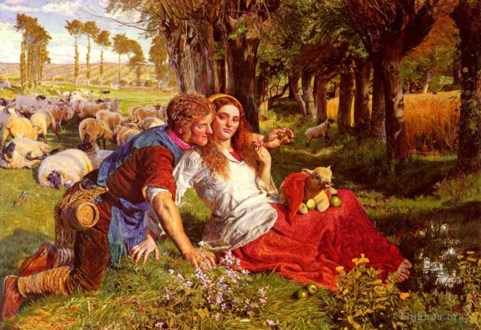威廉·霍尔曼·亨特 的油画作品 -  《雇工牧羊人》