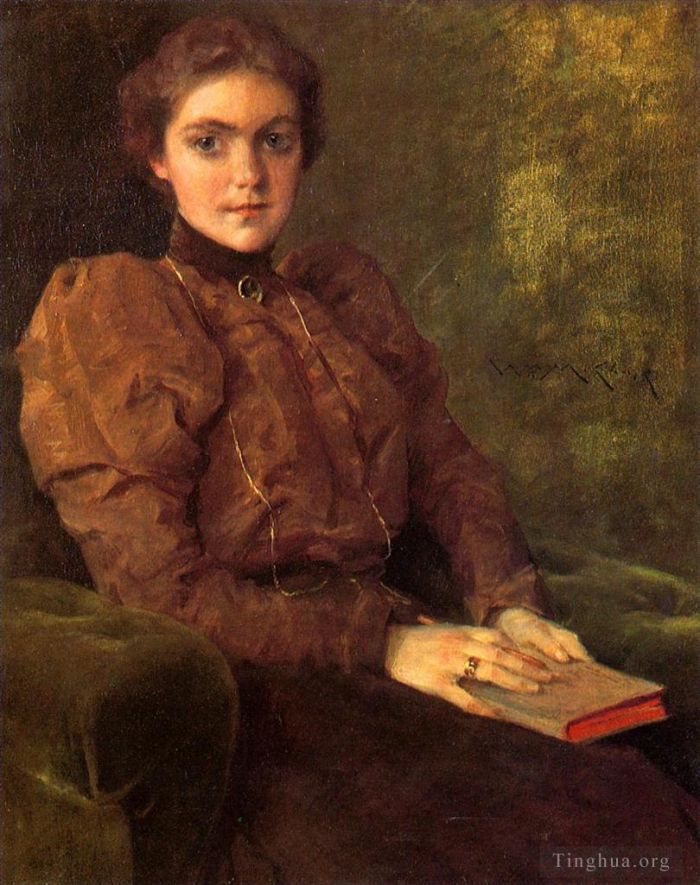威廉·梅里特·切斯 的油画作品 -  《棕色衣服的女士》