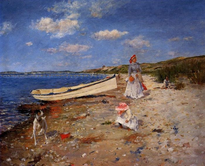 威廉·梅里特·切斯 的油画作品 -  《欣纳科克湾的阳光明媚的一天》