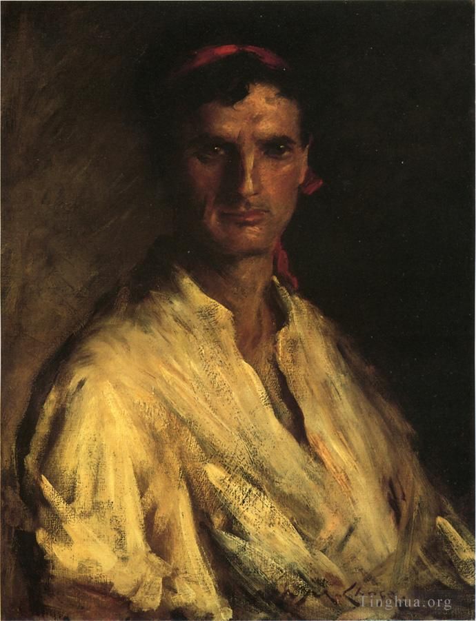 威廉·梅里特·切斯 的油画作品 -  《年轻的罗马人》
