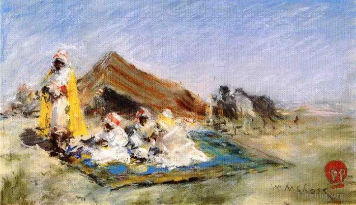 威廉·梅里特·切斯 的油画作品 -  《阿拉伯营地》