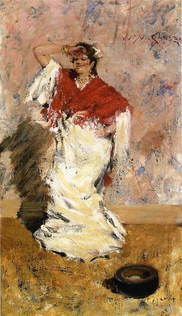 威廉·梅里特·切斯 的油画作品 -  《舞女》