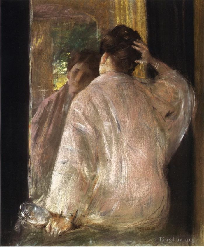 威廉·梅里特·切斯 的油画作品 -  《多萝西镜子》