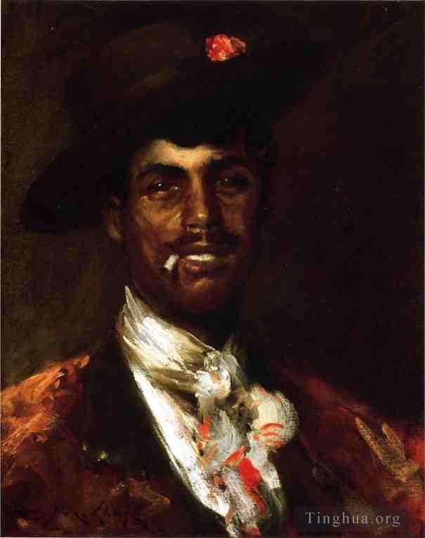 威廉·梅里特·切斯 的油画作品 -  《吉普赛膨胀又名西班牙吉普赛人》