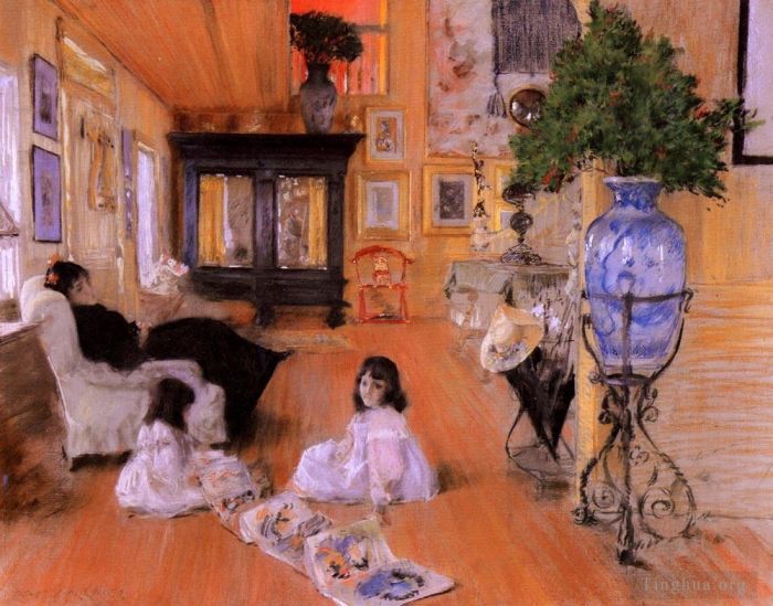威廉·梅里特·切斯 的油画作品 -  《欣纳科克大厅》