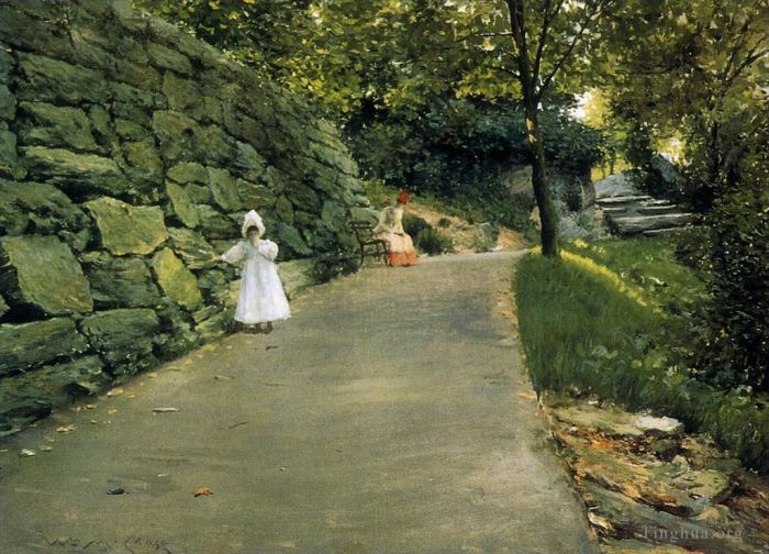威廉·梅里特·切斯 的油画作品 -  《公园内的小路》