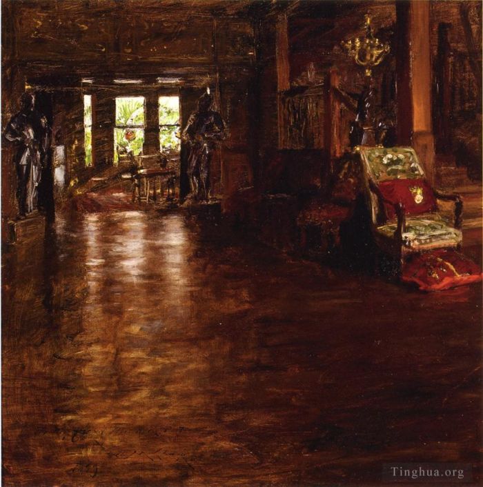 威廉·梅里特·切斯 的油画作品 -  《橡树庄园内部》