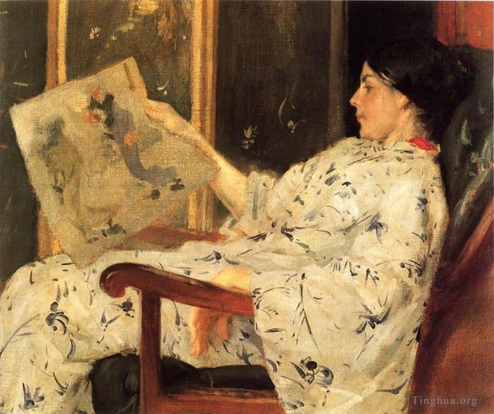 威廉·梅里特·切斯 的油画作品 -  《日本版画,1888》