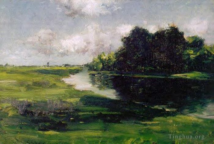 威廉·梅里特·切斯 的油画作品 -  《一场雨后的长岛风景》