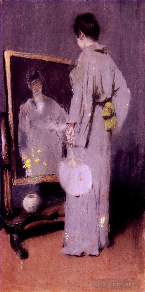 威廉·梅里特·切斯 的油画作品 -  《给她上厕所》