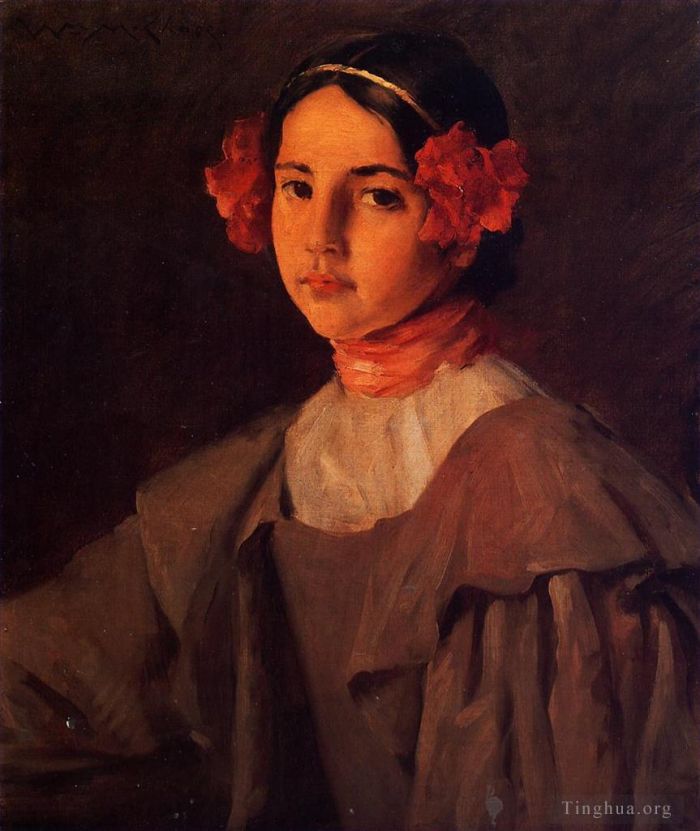 威廉·梅里特·切斯 的油画作品 -  《我的女儿爱丽丝》