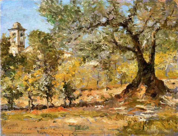 威廉·梅里特·切斯 的油画作品 -  《橄榄树,佛罗伦萨》
