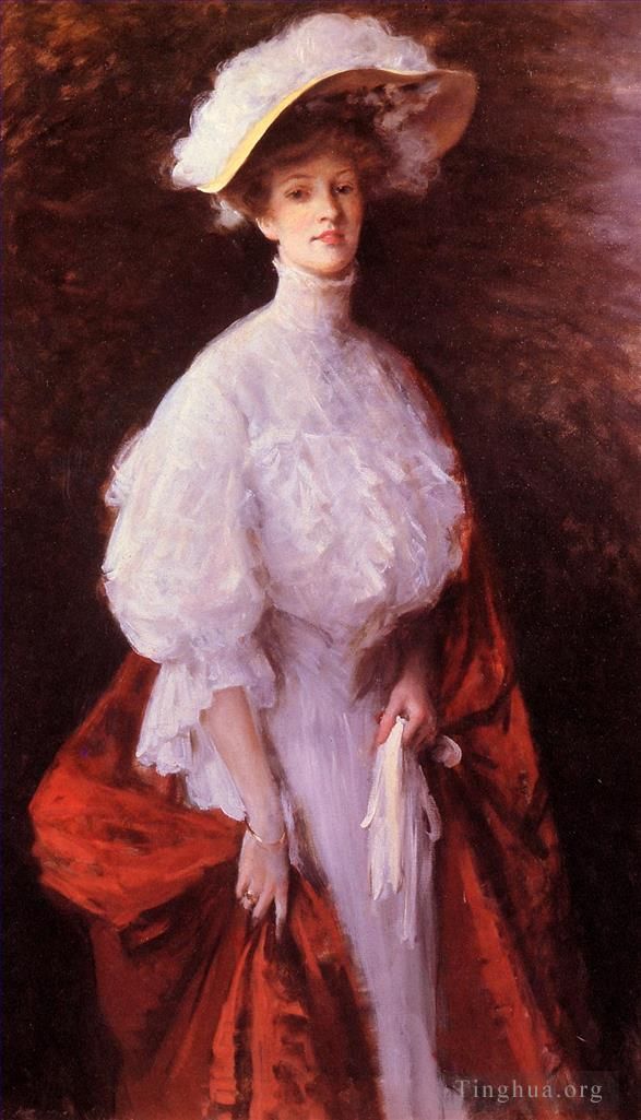 威廉·梅里特·切斯 的油画作品 -  《弗朗西斯小姐的肖像》