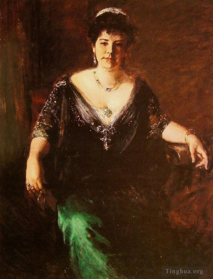 威廉·梅里特·切斯 的油画作品 -  《夫人的肖像》