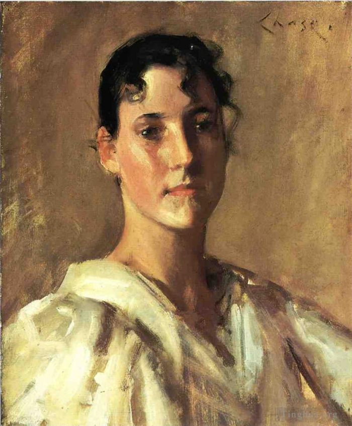 威廉·梅里特·切斯 的油画作品 -  《一个女人的肖像2》