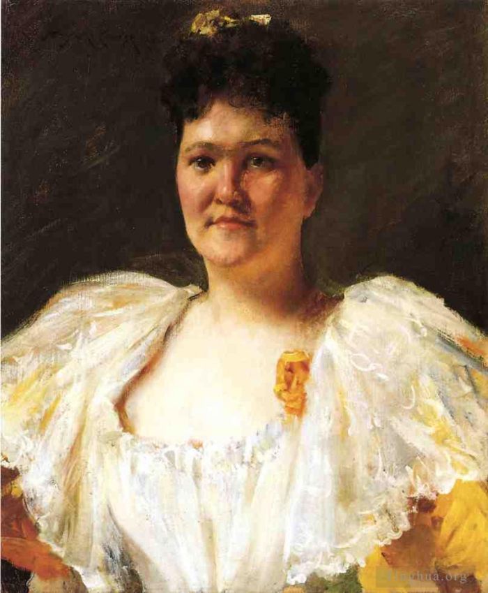 威廉·梅里特·切斯 的油画作品 -  《一个女人的肖像》