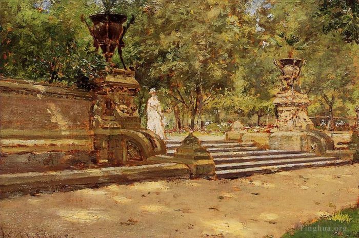 威廉·梅里特·切斯 的油画作品 -  《布鲁克林展望公园》