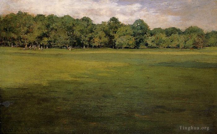 威廉·梅里特·切斯 的油画作品 -  《展望公园又名槌球草坪展望公园》