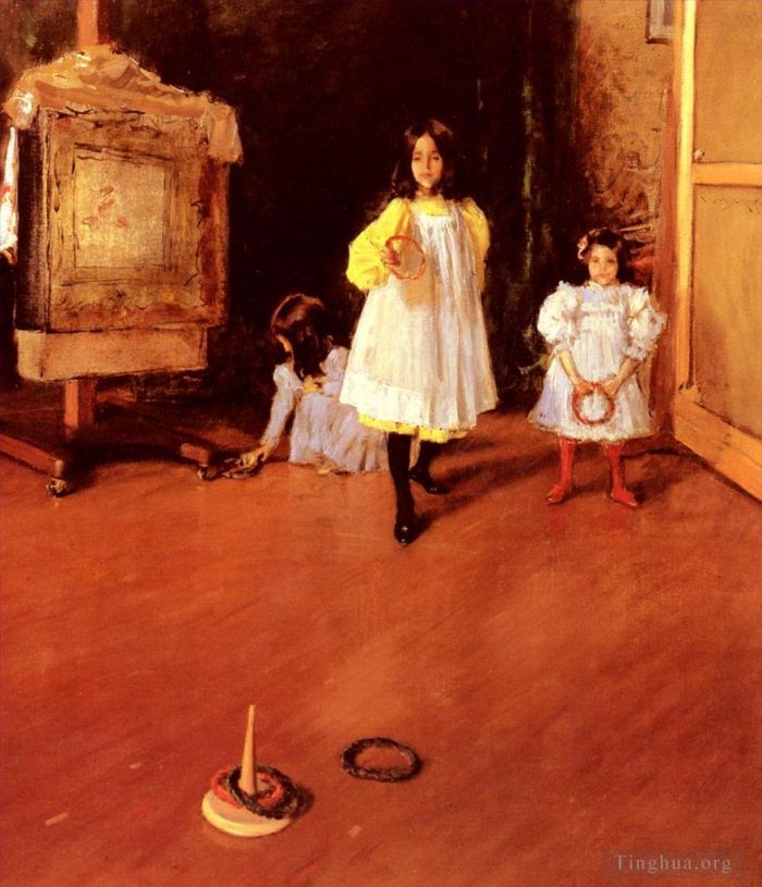 威廉·梅里特·切斯 的油画作品 -  《抛环》