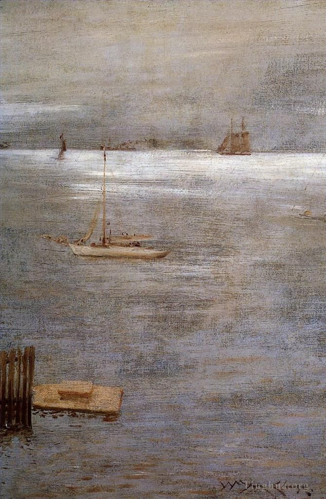 威廉·梅里特·切斯 的油画作品 -  《帆船停泊》