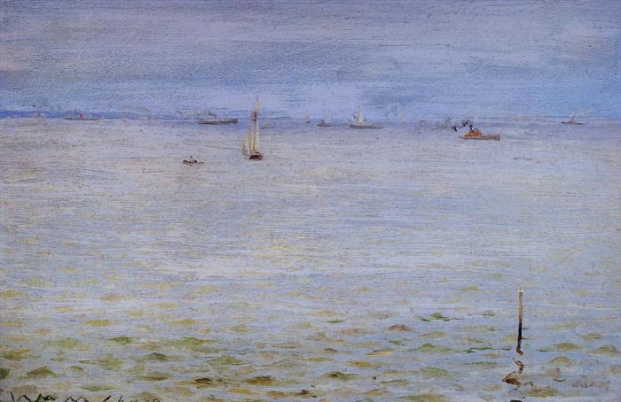 威廉·梅里特·切斯 的油画作品 -  《海景1888》