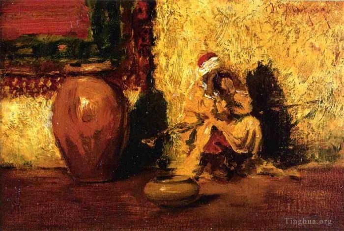 威廉·梅里特·切斯 的油画作品 -  《坐像》