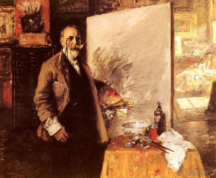 威廉·梅里特·切斯 的油画作品 -  《自画像》