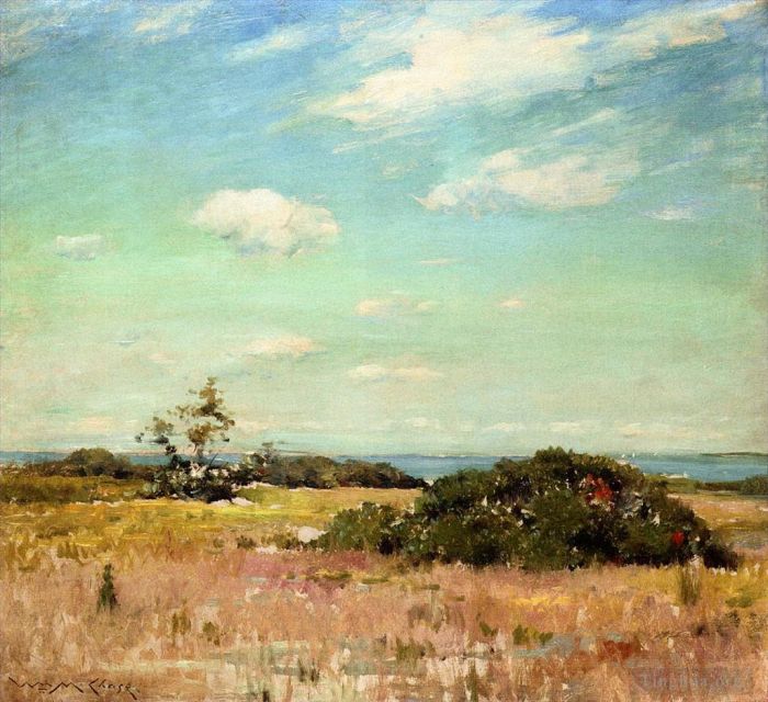 威廉·梅里特·切斯 的油画作品 -  《辛纳科克山,长岛》