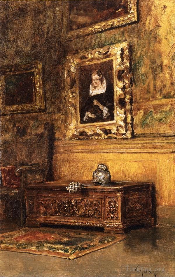 威廉·梅里特·切斯 的油画作品 -  《工作室室内》