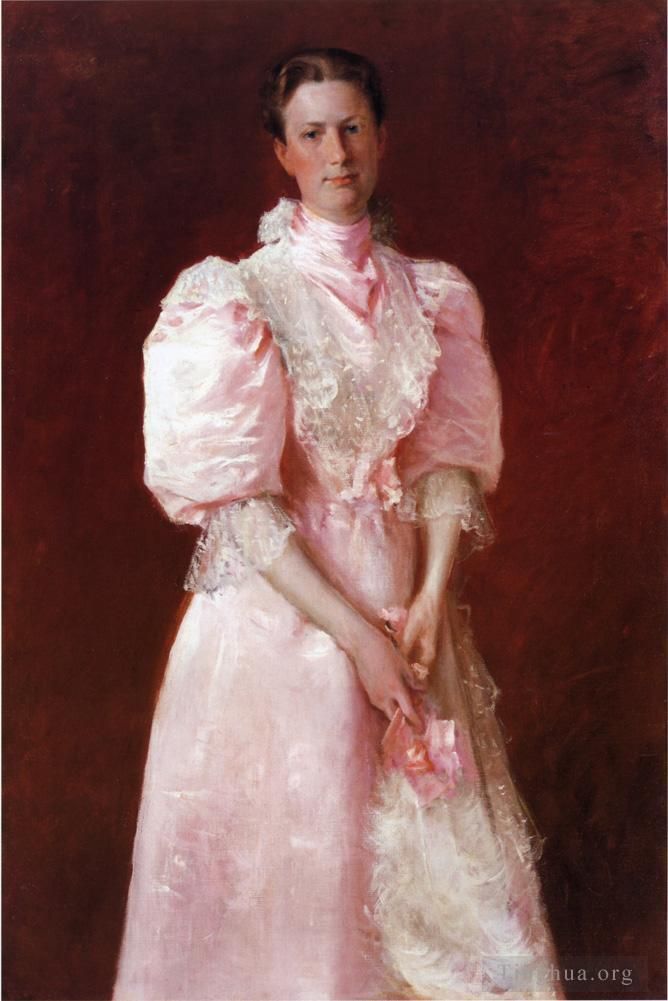 威廉·梅里特·切斯 的油画作品 -  《粉红研究又名罗伯特·P·麦克杜格尔夫人的肖像》