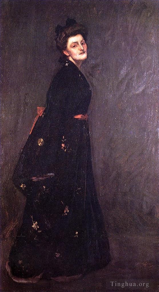 威廉·梅里特·切斯 的油画作品 -  《黑色和服》
